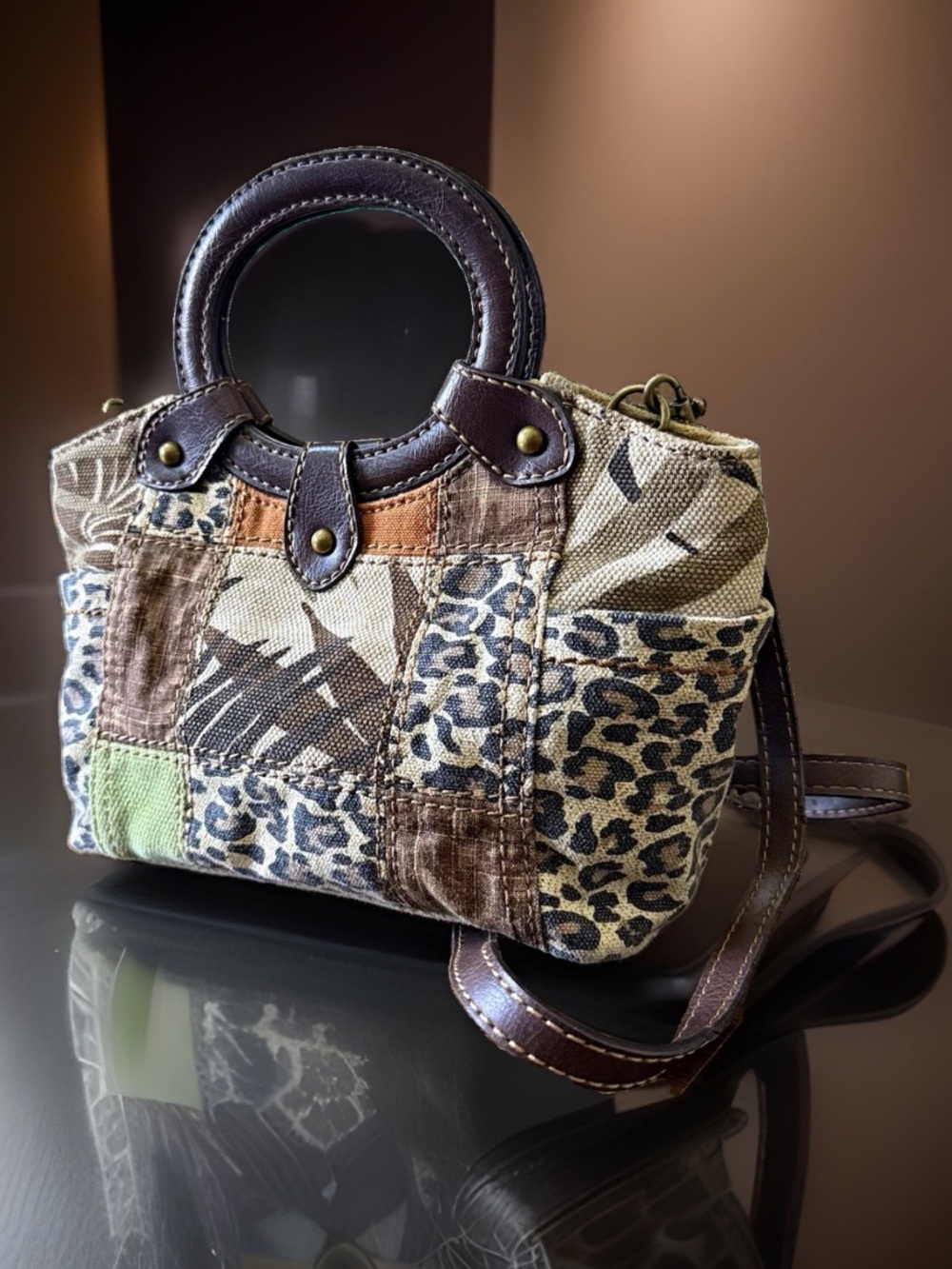 Y2K Fossil Safari Patchwork Mini Bag 🐆